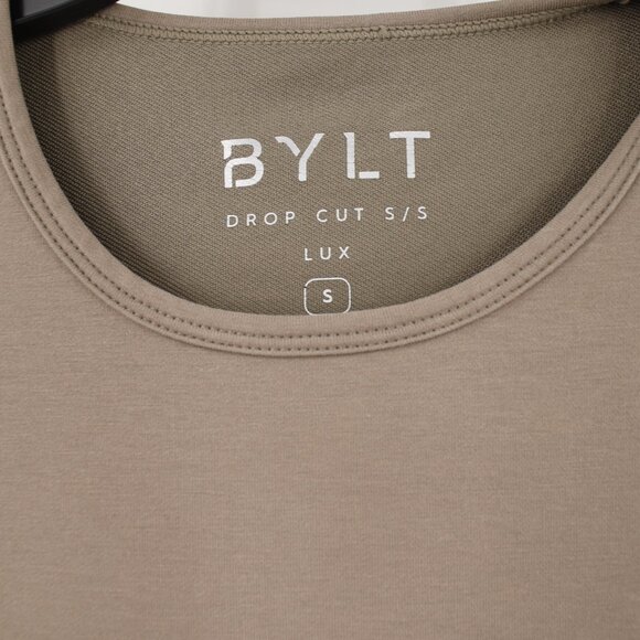 BYLT Shirt Mens Small Drop Cut Short Sleeve Lux Crew Neck Stretch Casual green - Picture 3 of 9